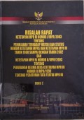 Risalah rapat ketetapan MPR RI Nomor 1/MPR2003 tentang peninjauan terhadap materi dan status hukum ketetapan MPRS dan ketetspsn MPR RI tahun 1960 sampai dengan tahun 2002 dan ketetapan MPR RI Nomor 2/MPR/2003 tentang perubahan kelima atas ketetapan MPR RI Nomor 2/MPR/1999 tentang peraturan tata tertib MPRI RI. Vol. 1