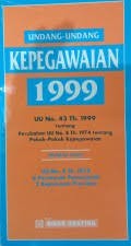 Undang-undang kepegawaian 1999 : UU No. 43 Th. 1999 tentang perubahan UU No. 8 Th. 1974 tentang pokok-pokok kepegawaian